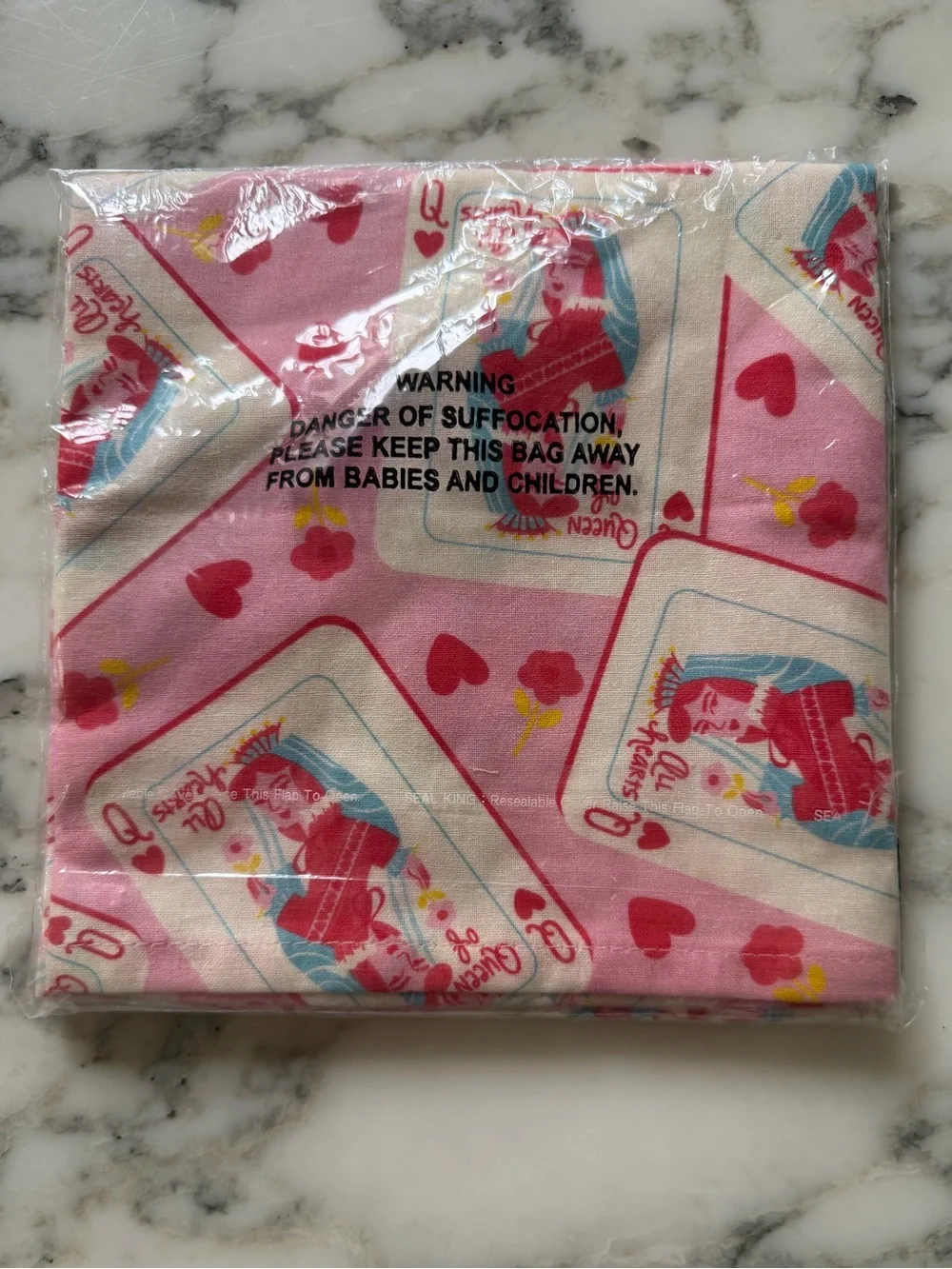 Karma Living Queen of Hearts Pink Cotton Kitchen Tea Towel 30 x 20 Card Print